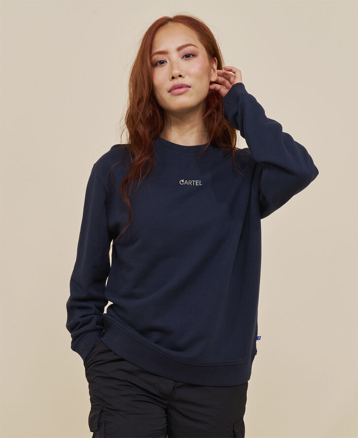 Cartel Copenhagen Aprés Anything Statement Crewneck - Ocean Mørkeblå