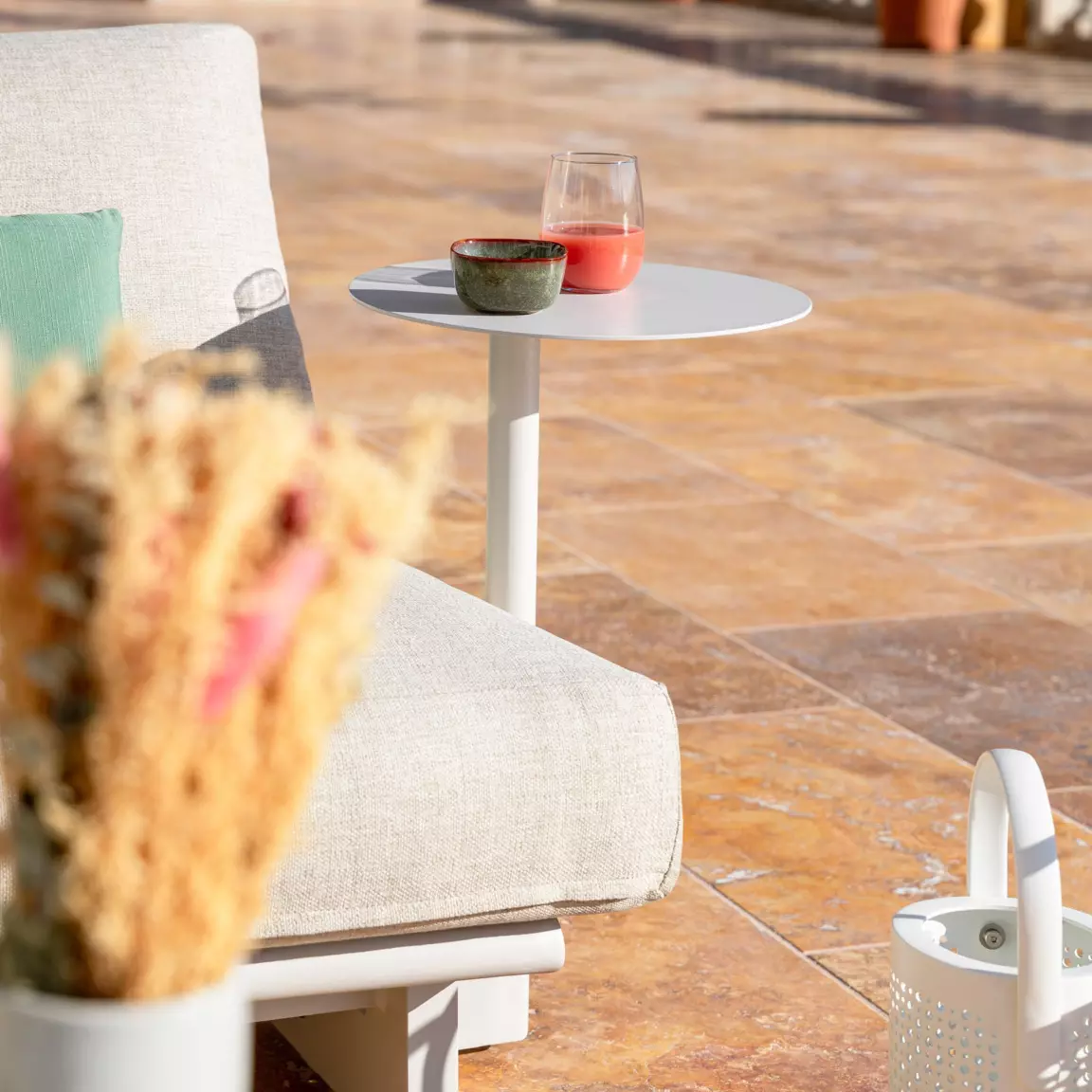 Salon de jardin en aluminium 7 places Long Beach Blanc