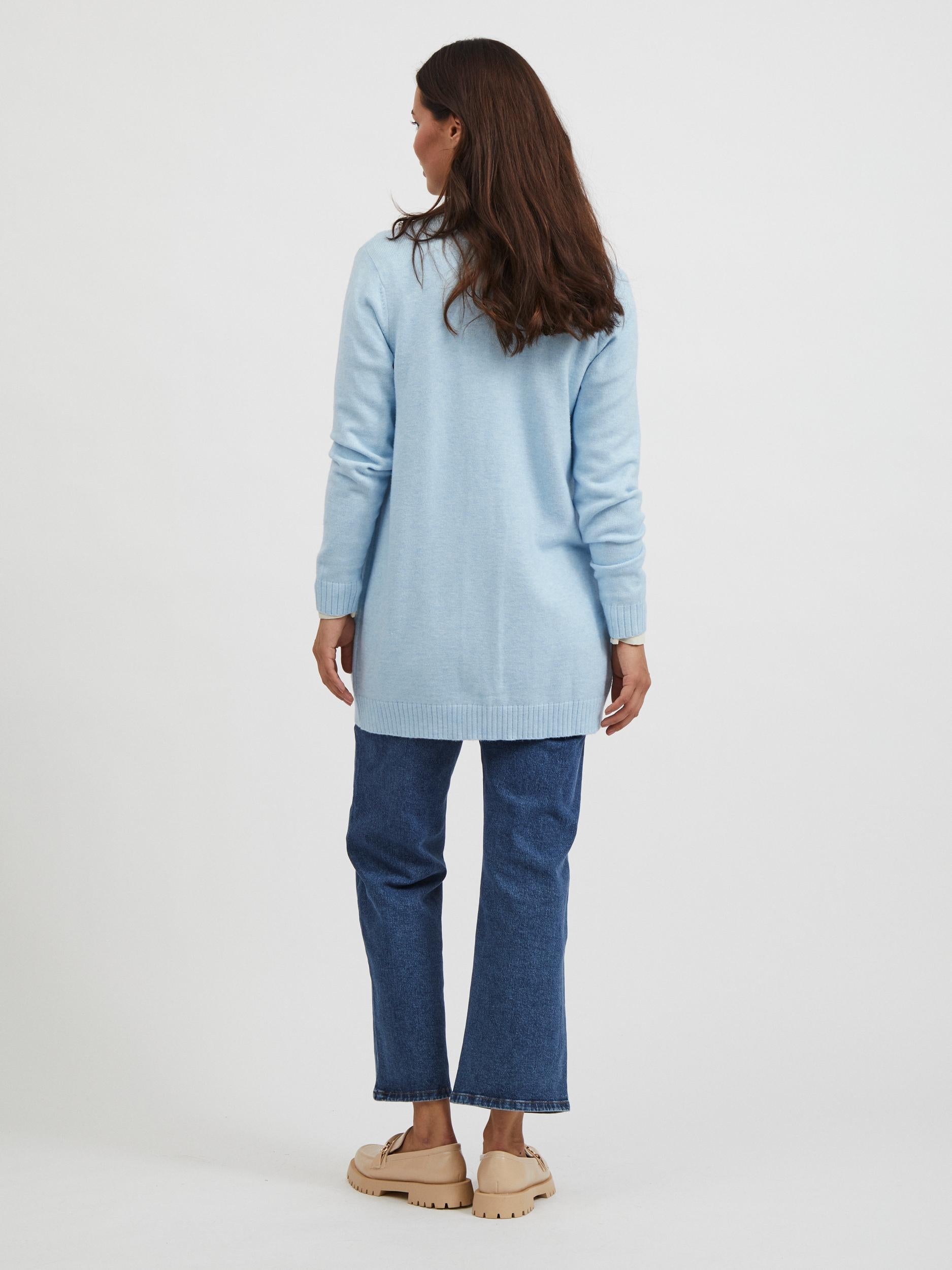 Vila  Viril Open Knit, cardigan - Kentucky Blue