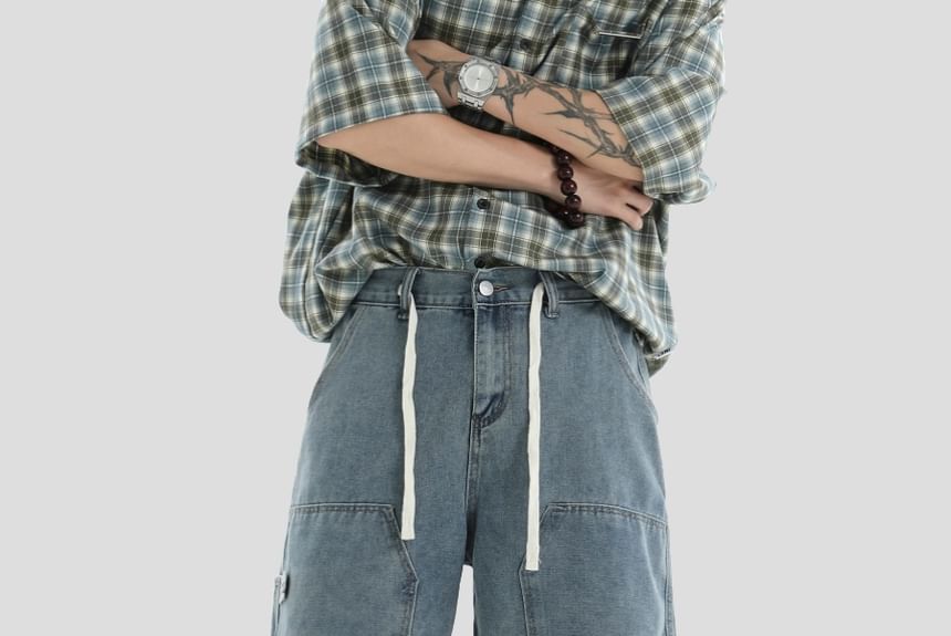 Banash - Denim shorts met trekkoordtaille