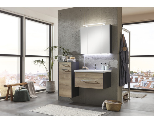 Highboard Marlin 3400 42 x 90,4 cm antraciet eiken links