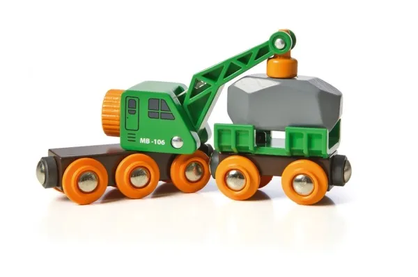 BRIO World 33698 Togvogn med kran