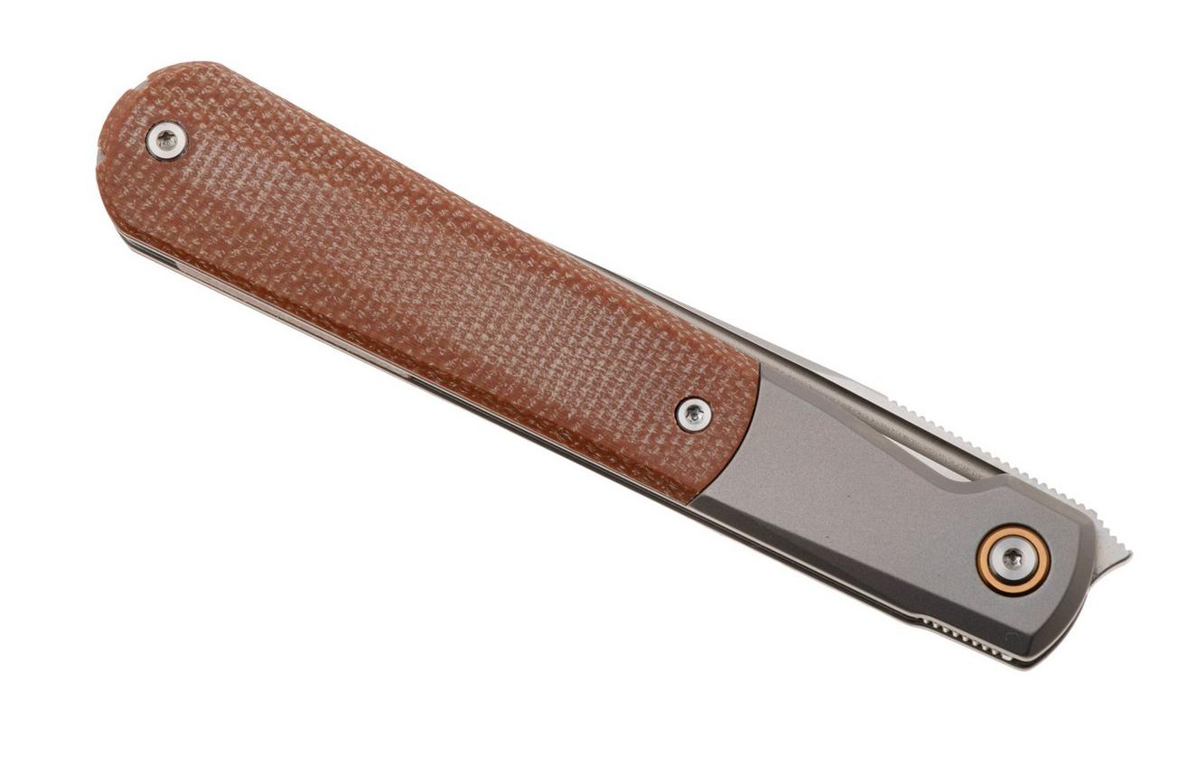 Real Steel Barlow RB-7 7892 Satin S35VN, Titanium Natural Micarta Inlay, zakmes, Ostap Hel design