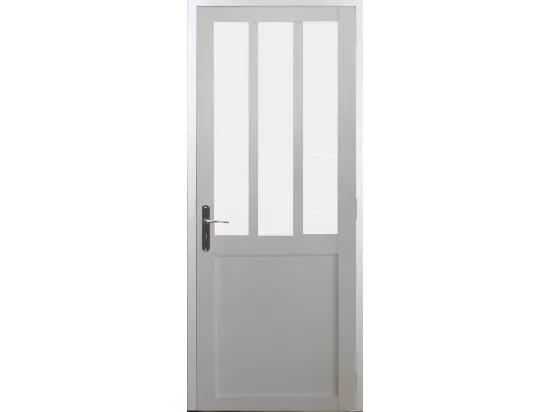 Bloc Porte Atelier Blanc Vitre Depoli H204 X L73 Poussant Droite Cotes Tableau Gd Menuiseries