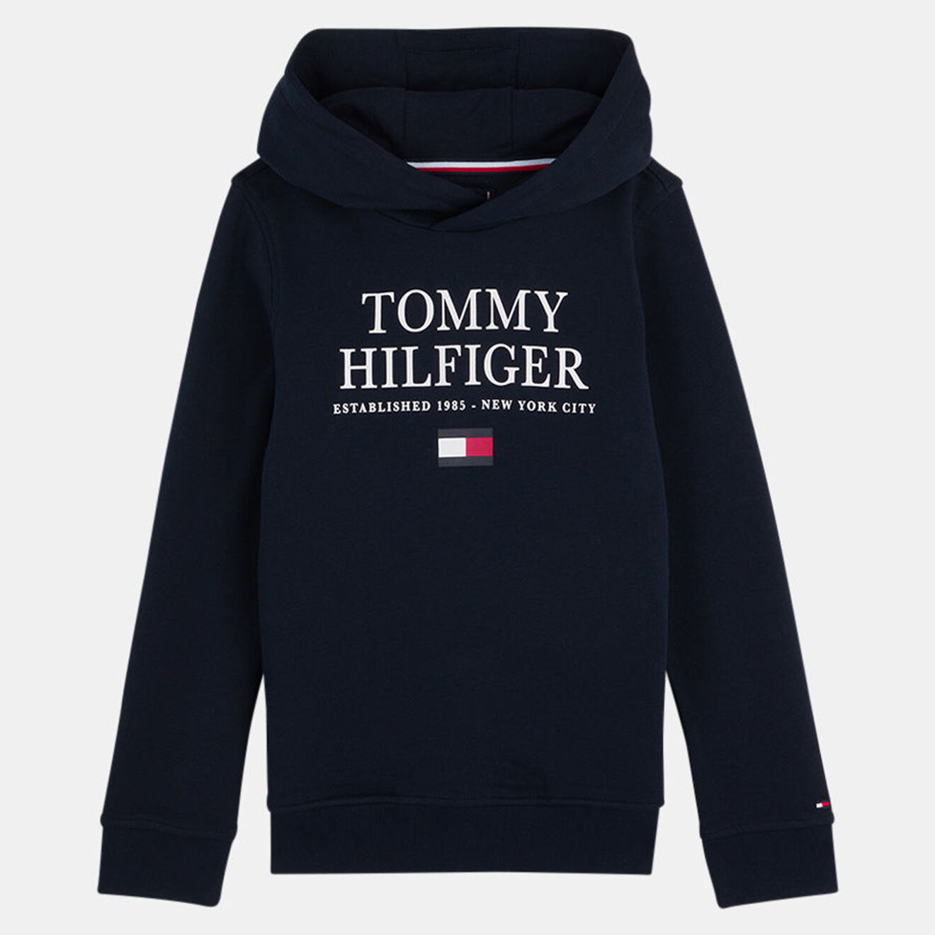 Tommy Hilfiger Sweat en Coton bio à Capuche Logo bleu marine