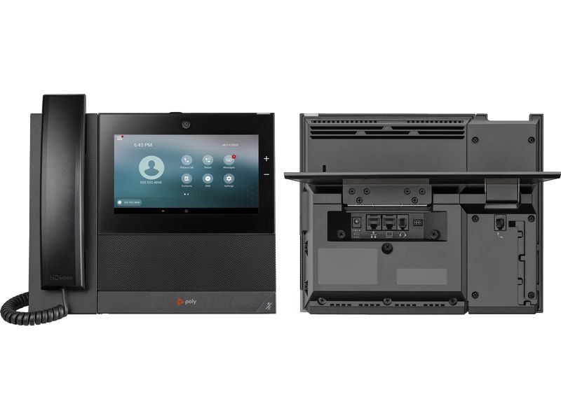 HP Tischtelefon Poly CCX 700 SIP Schwarz Business-Media-Tischtelefon mit Farb-Touchscreen und 4 Mpx Kamera