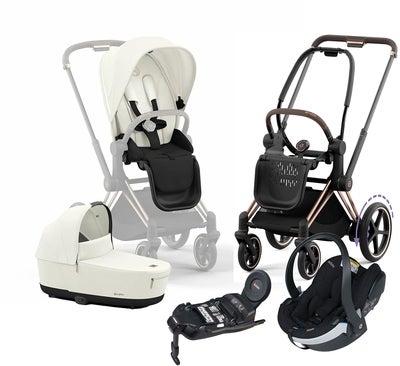 Cybex e-Priam Duovogn inkl. BeSafe iZi Go Modular X2 & Base, Off White/Rose Gold