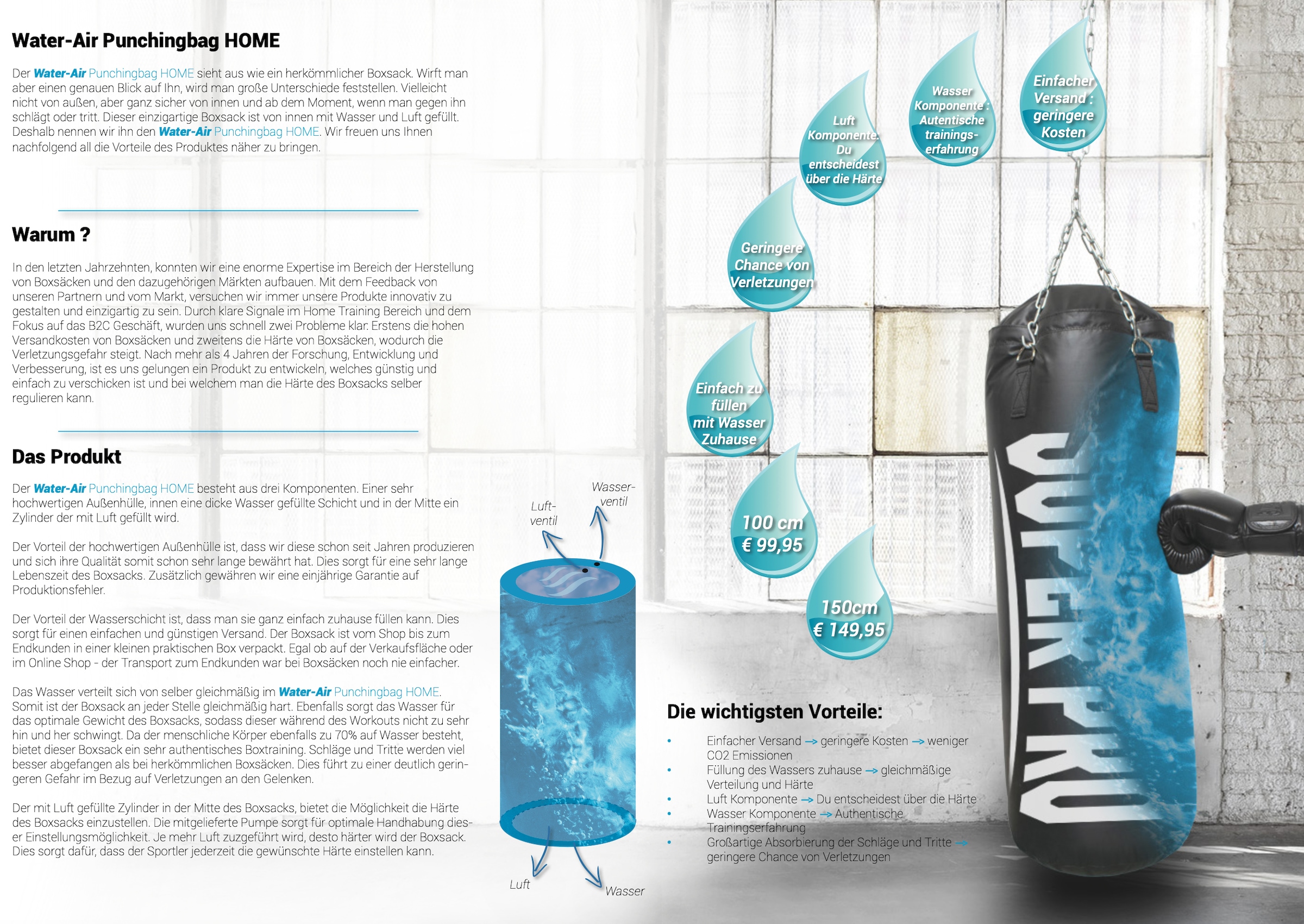 Super Pro Boxsack »Water-Air Punchbag«
