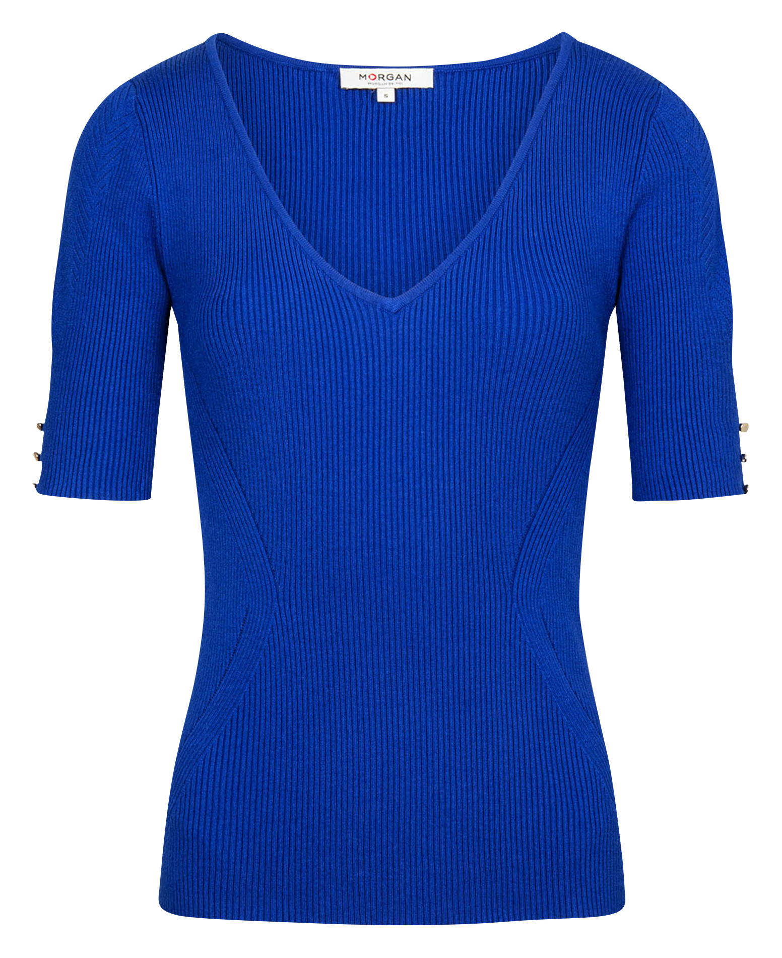 MISHKA - Pull col V manches courtes | Bleu