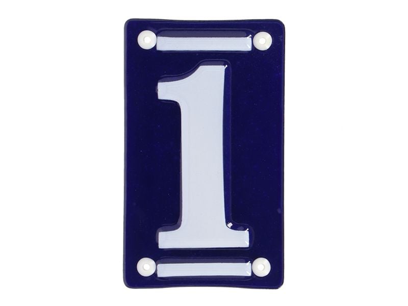 Esschert Design Hausnummer 1 7 cm, Blau/Weiss Hausnummerschild