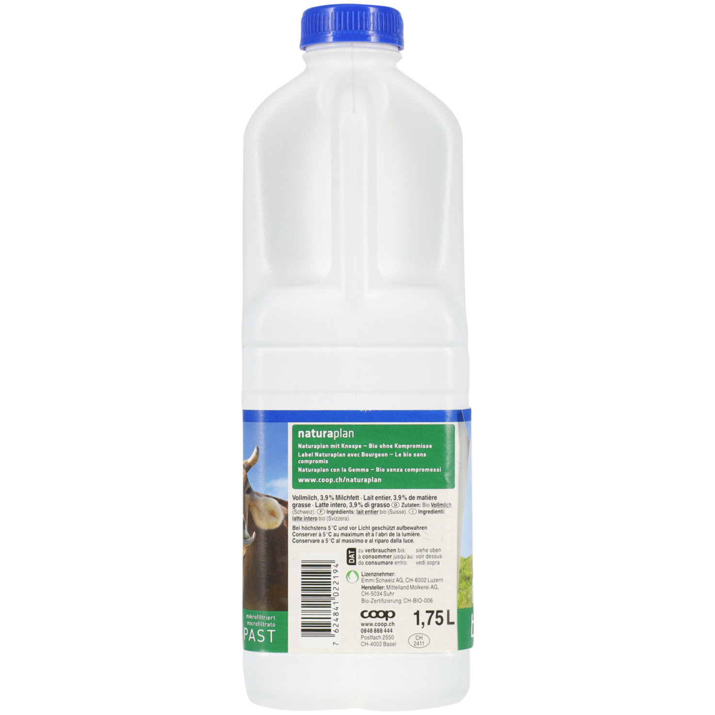 Naturaplan Bio Vollmilch pasteurisiert 3.9% Milchfett