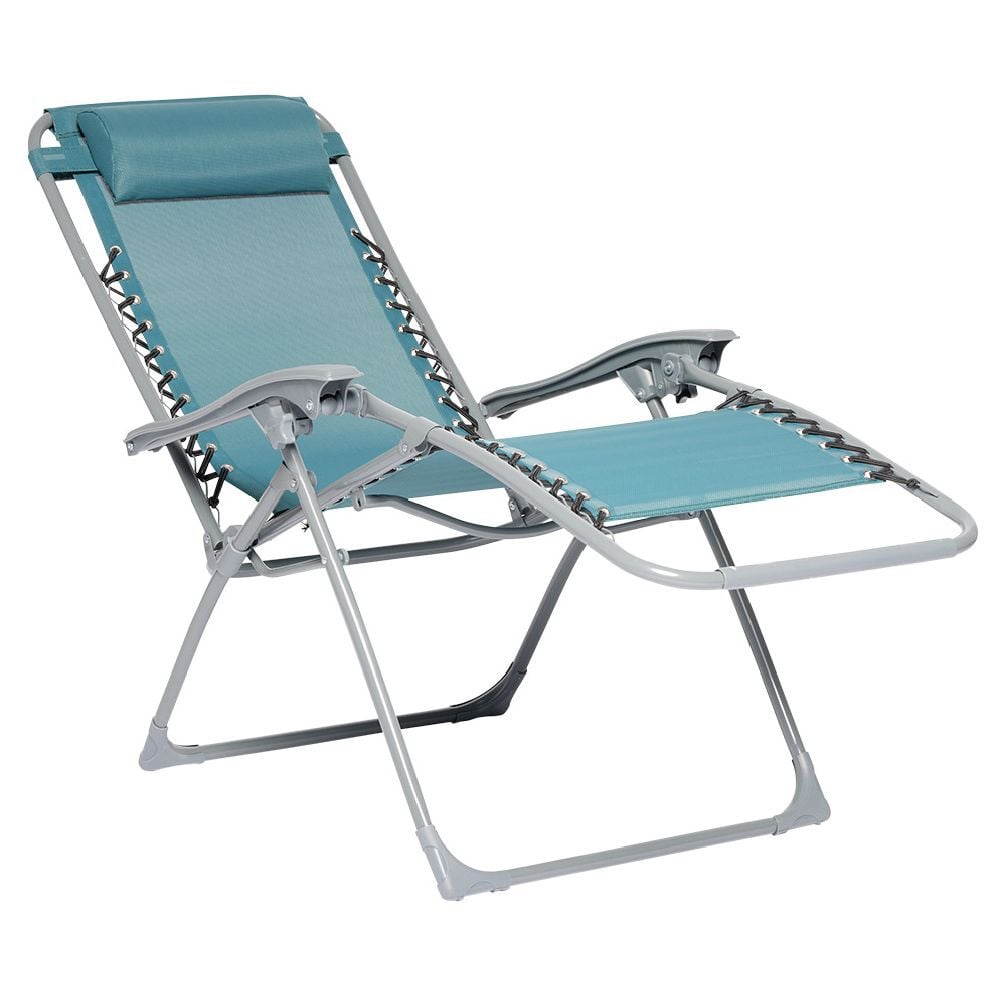 Fauteuil relax inclinable avec têtière bleu