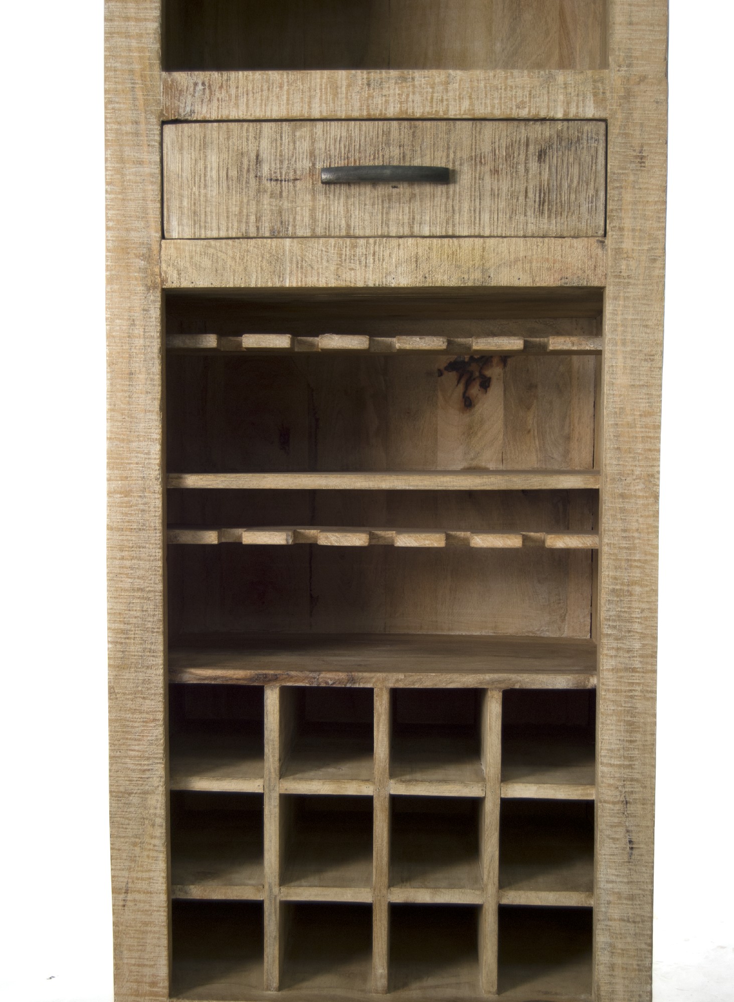 Weinregal 'Wackwolf', braun, L 40 cm, B 60 cm, H 180 cm von fischer's lagerhaus
