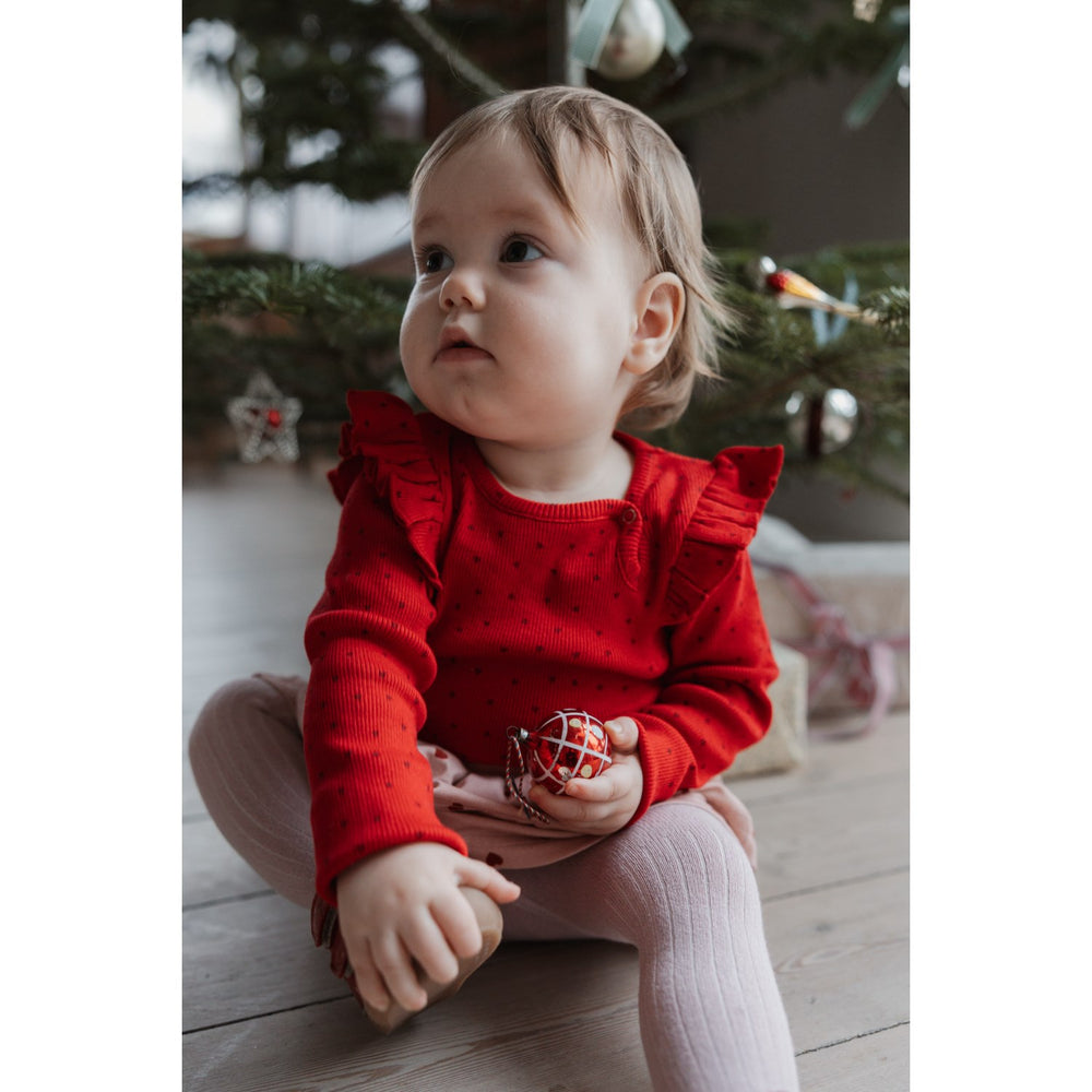 Køb Petit Piao Jet Red/Biking Red Body L/S Flæse Modal Heart