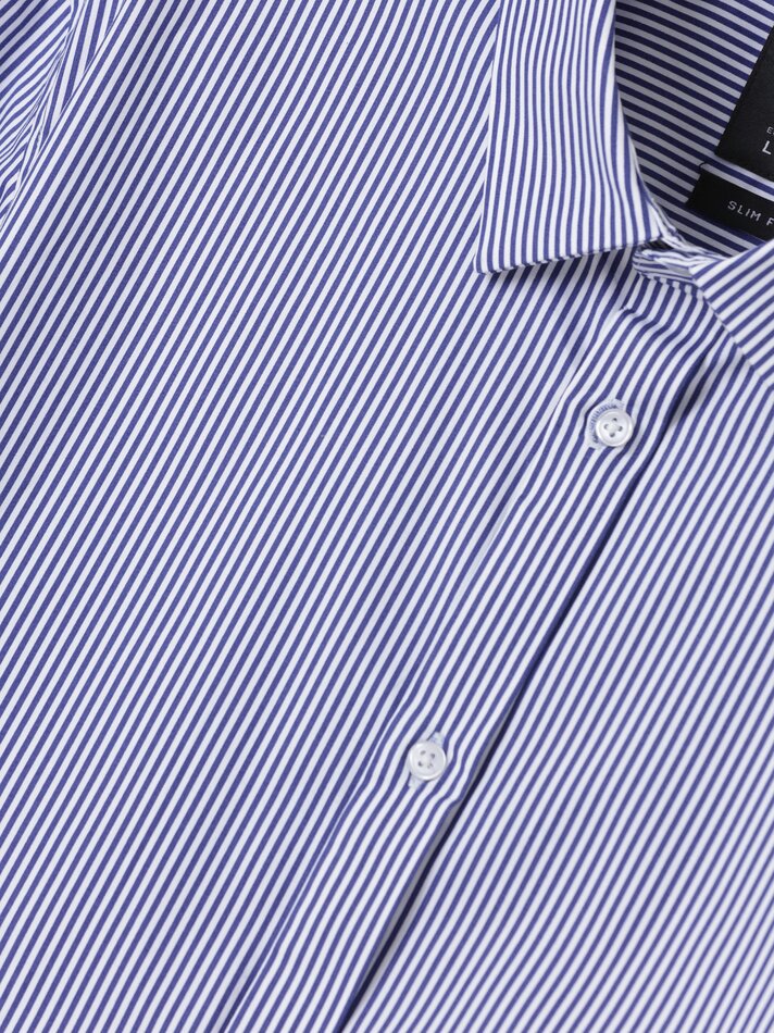 Camisa de popeline elástica - Azul-marinho