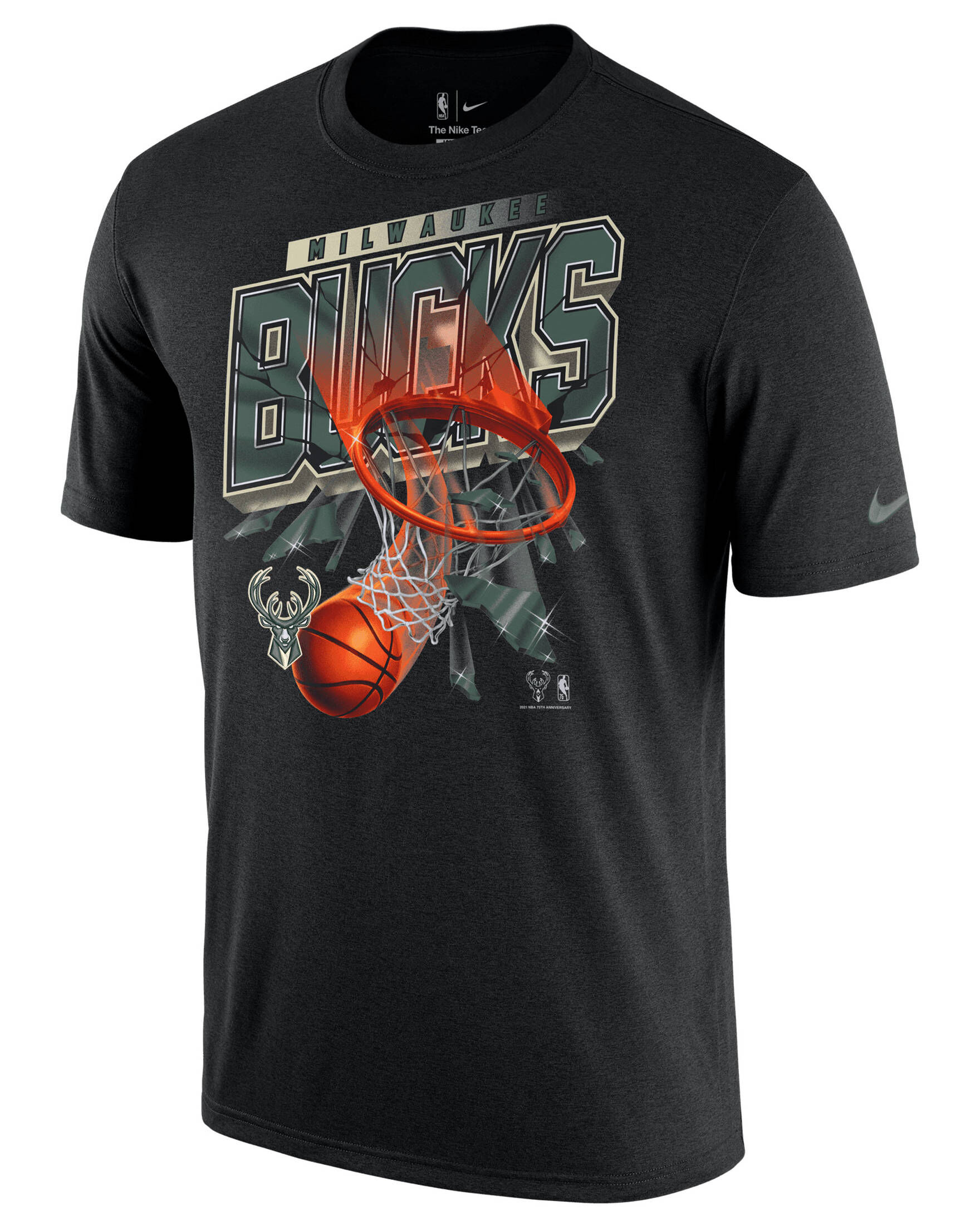 Nike| Herren Basketballshirt MILWAUKEE BUCKS COURTSIDE
