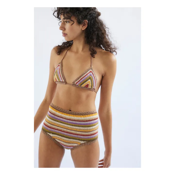 She Made Me Bas de Maillot Taille Haute Rahi Crochet | Taupe
