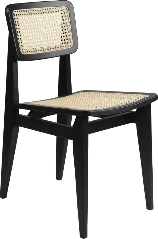 Gubi C-chair stoel, black stained oak matt