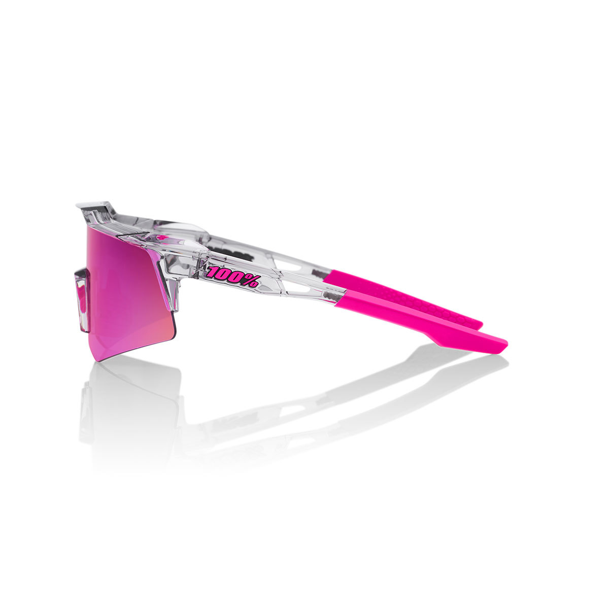 100% Speedcraft XS Sport Zonnebril Grijs Met Purple Multilayer Mirror Lens