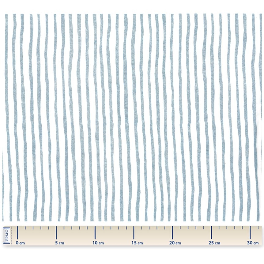 Tissu Coton Au Mètre Rayé Bleu Blanc