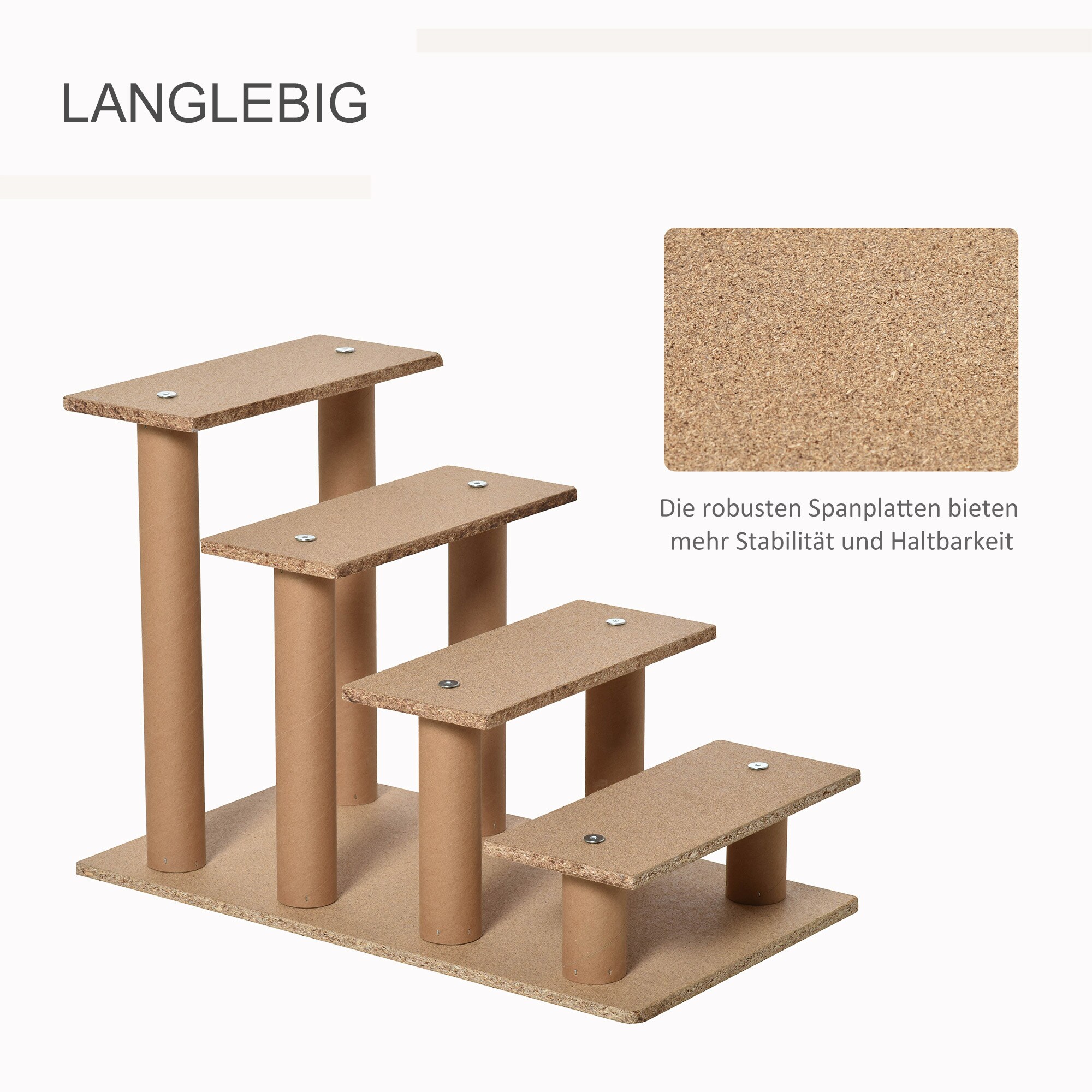PawHut Haustiertreppe mit abnehmbarem Bezug 60 x 35 x 44 cm (LxBxH)