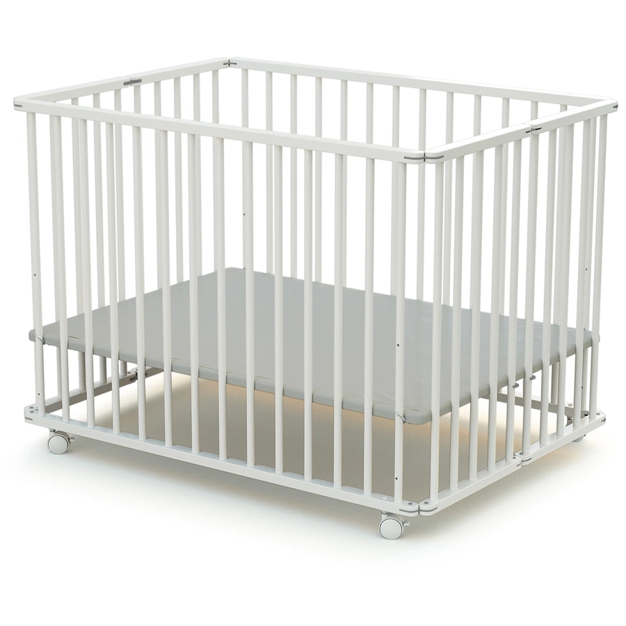 WEBABY Laufgitter faltbar Buche weiß 70 x 100 cm