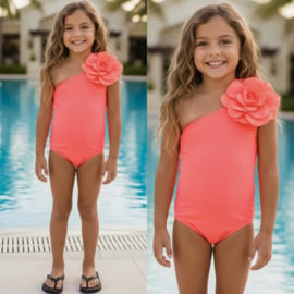 Flower swimsuit - coral