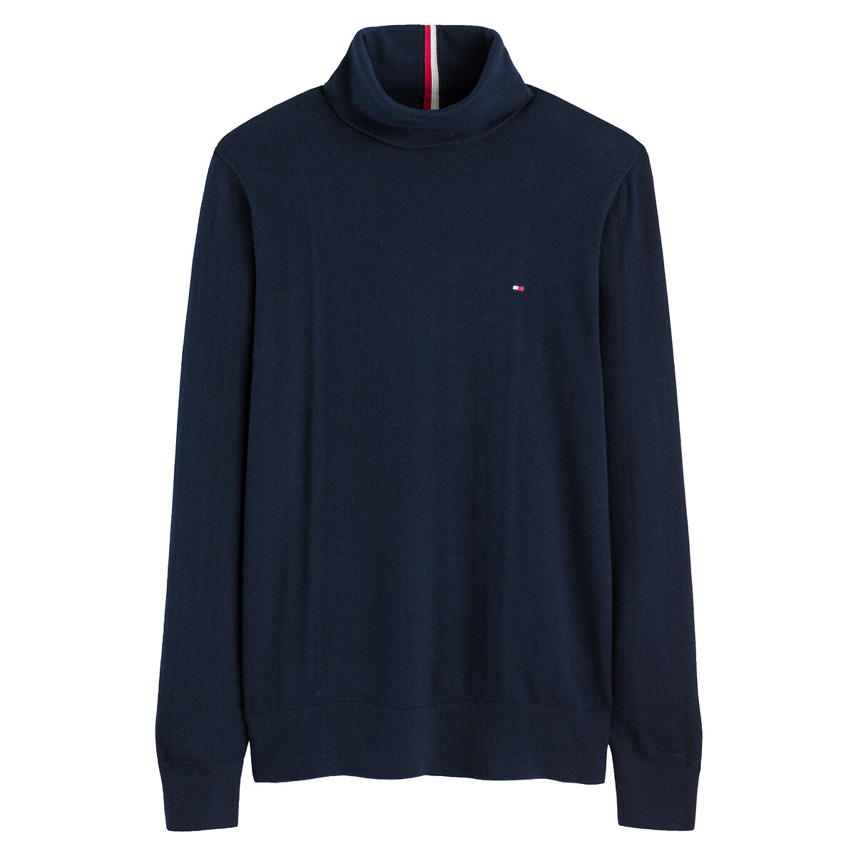 TOMMY HILFIGER<br>Suéter de gola alta em algodão pima e cashmere