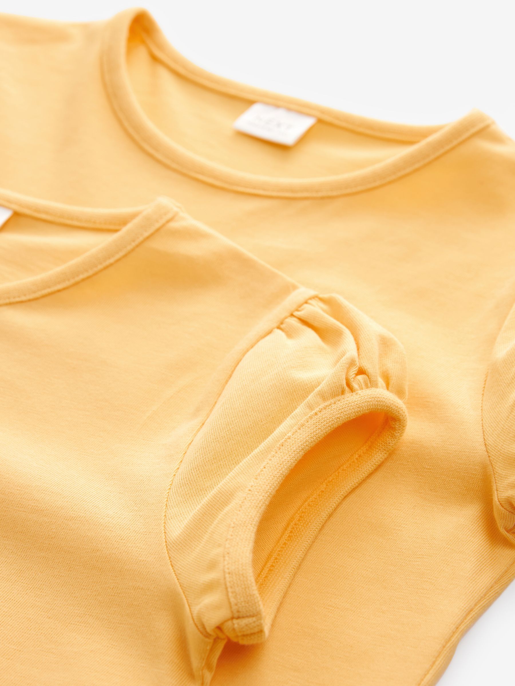 Geel - 2 -pack T-shirts met pofmouwen (3-16jaar)