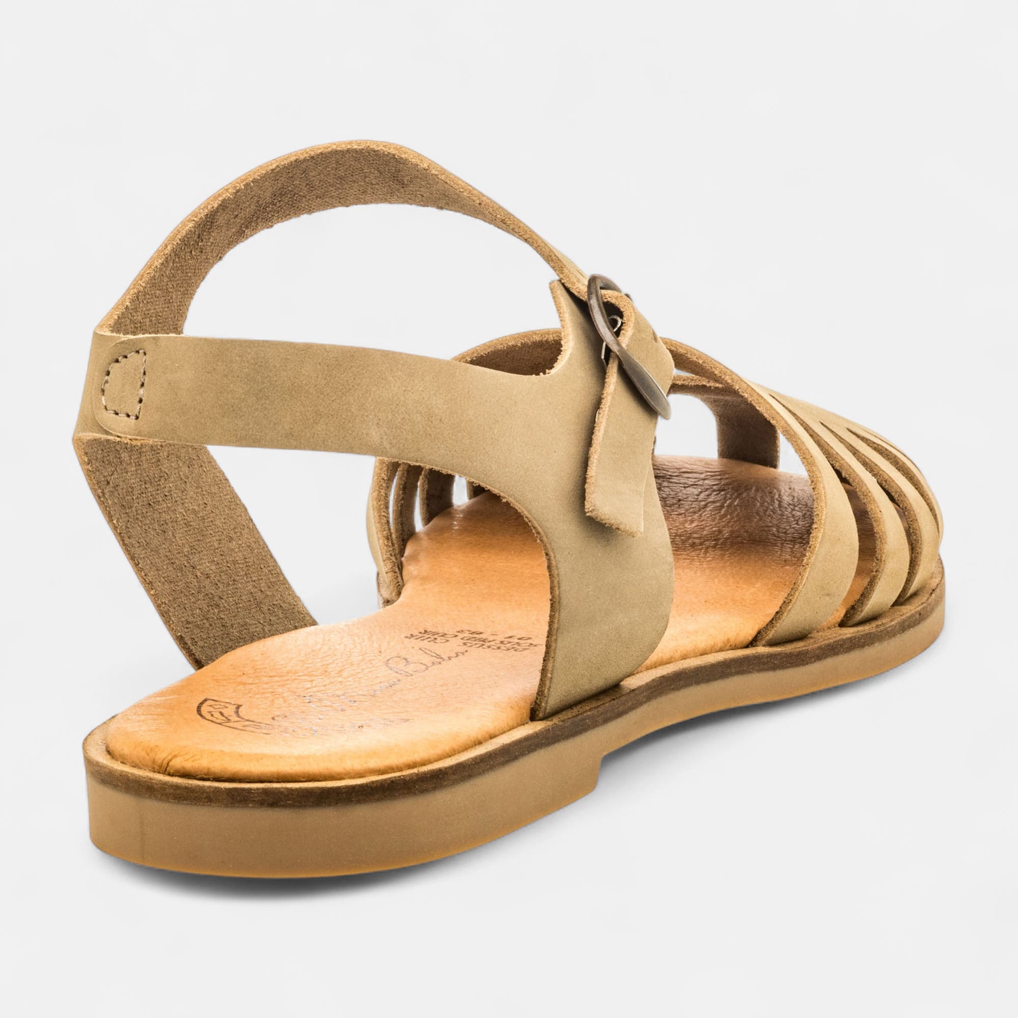 Sandales Femme en cuir taupe
