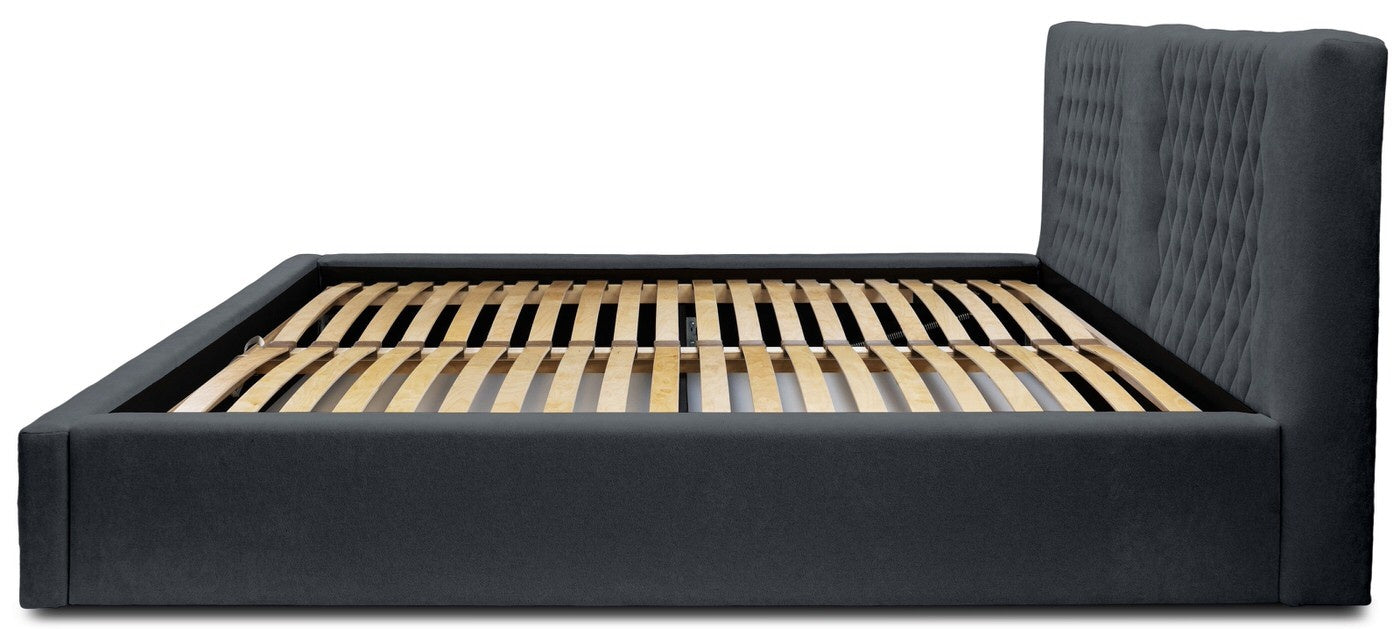 Trae Mobler Montana 180 x 200 cm Gestoffeerd Bed Donkerblauw