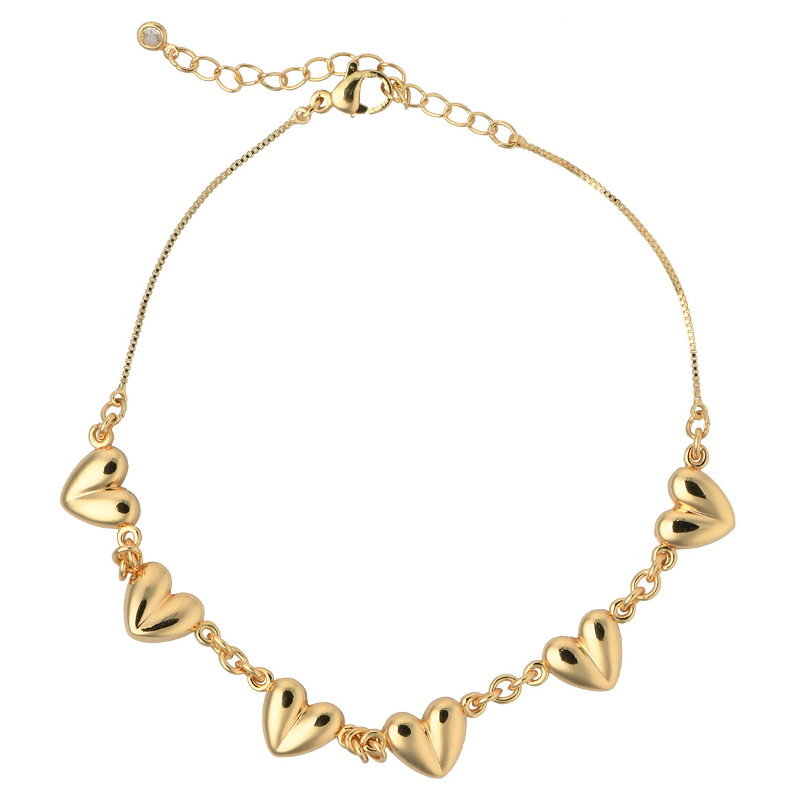 Gina Benotti Damen Kette und Anhänger mit Herzen gold