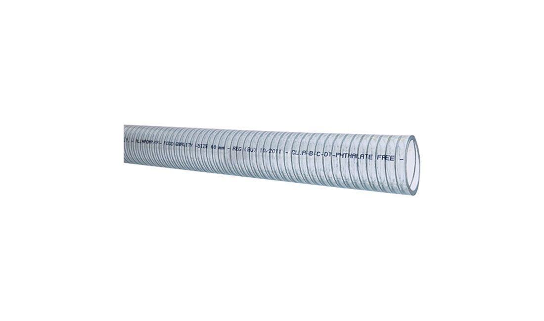 Klar slange m/stålspiral 12mm, rulle 3m