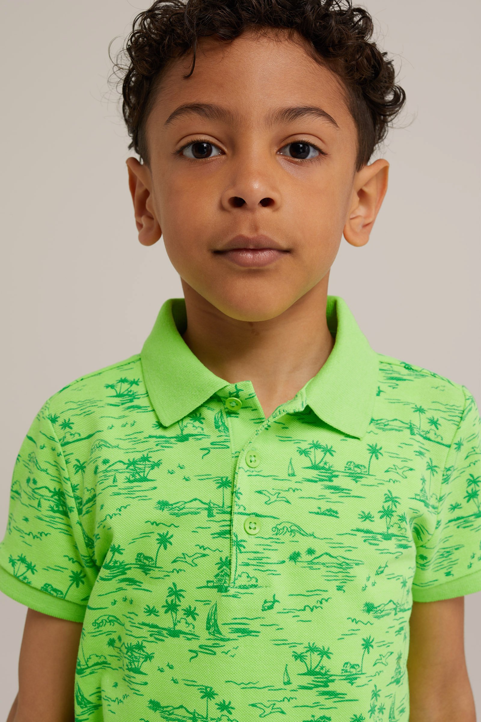 Jongens polo met dessin WE Fashion Felgroen
