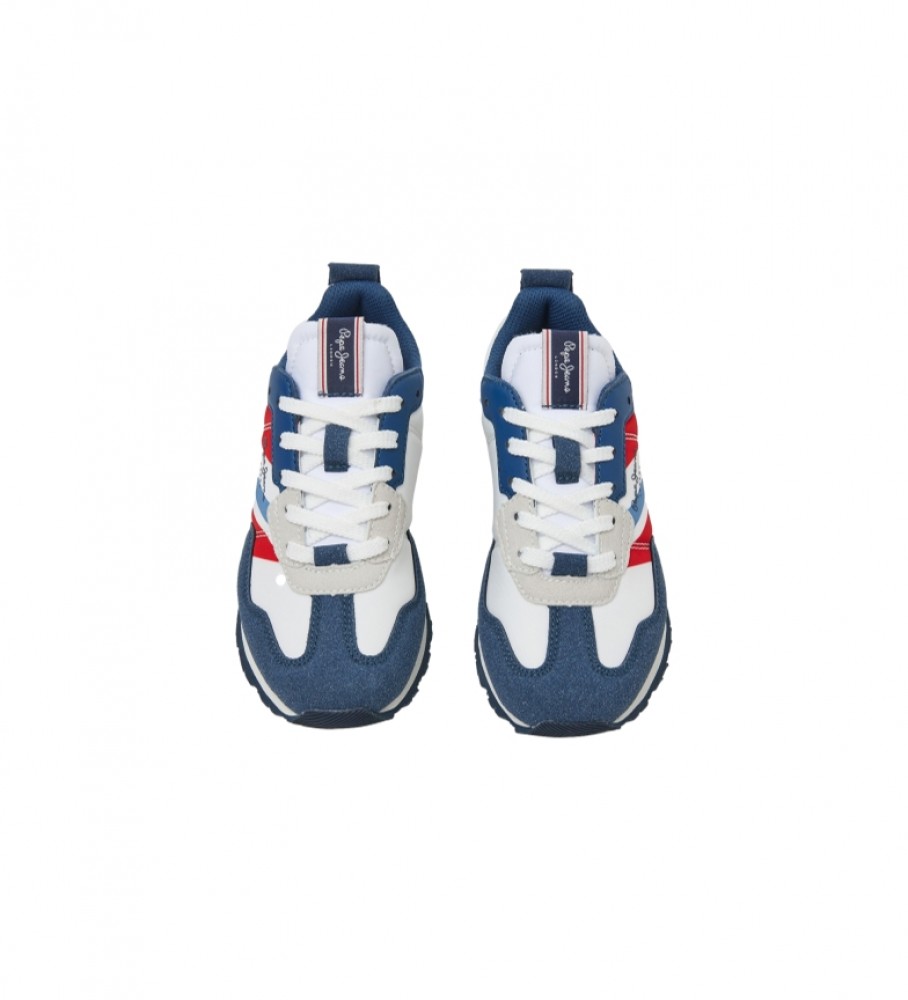 Tênis Pepe Jeans Combined com estampa Foster, azul marinho e vermelho.