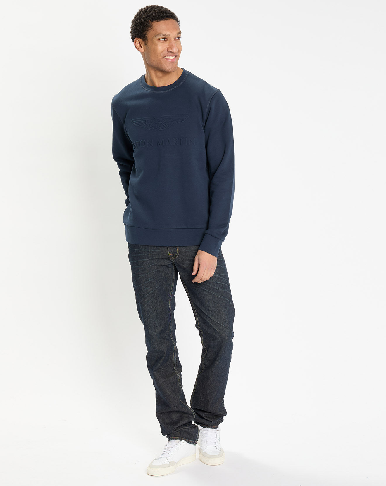 Hackett London Sweat col rond Aston Martin Racing bleu marine