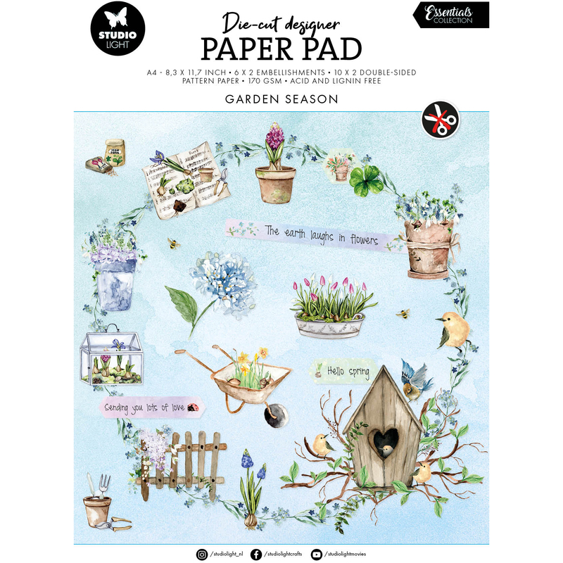 SIZZIX Bastelblock Garden Season, A4, 32 Blatt