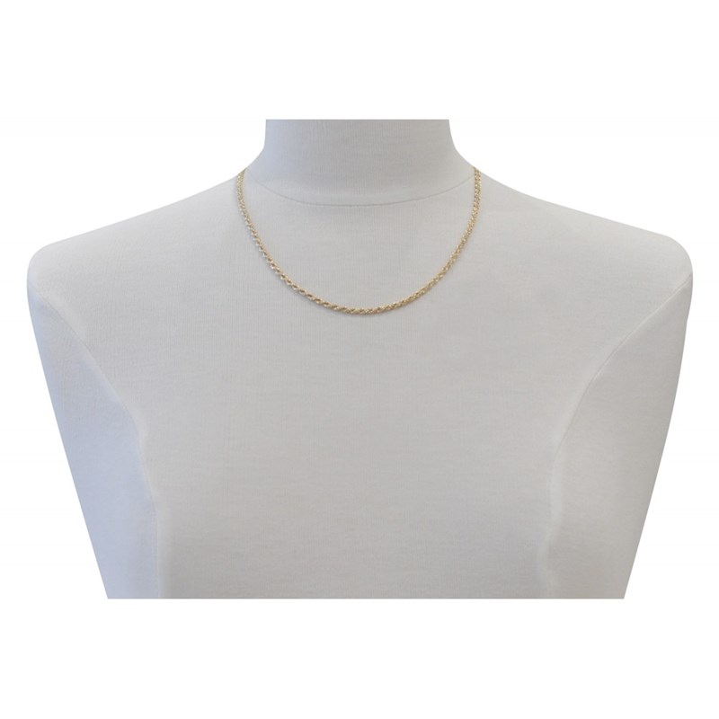 Collier Plaqué Or Mailles Corde 3mm
