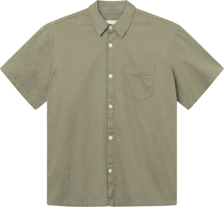Forét SERENE LINEN SS SHIRT Dusty olive