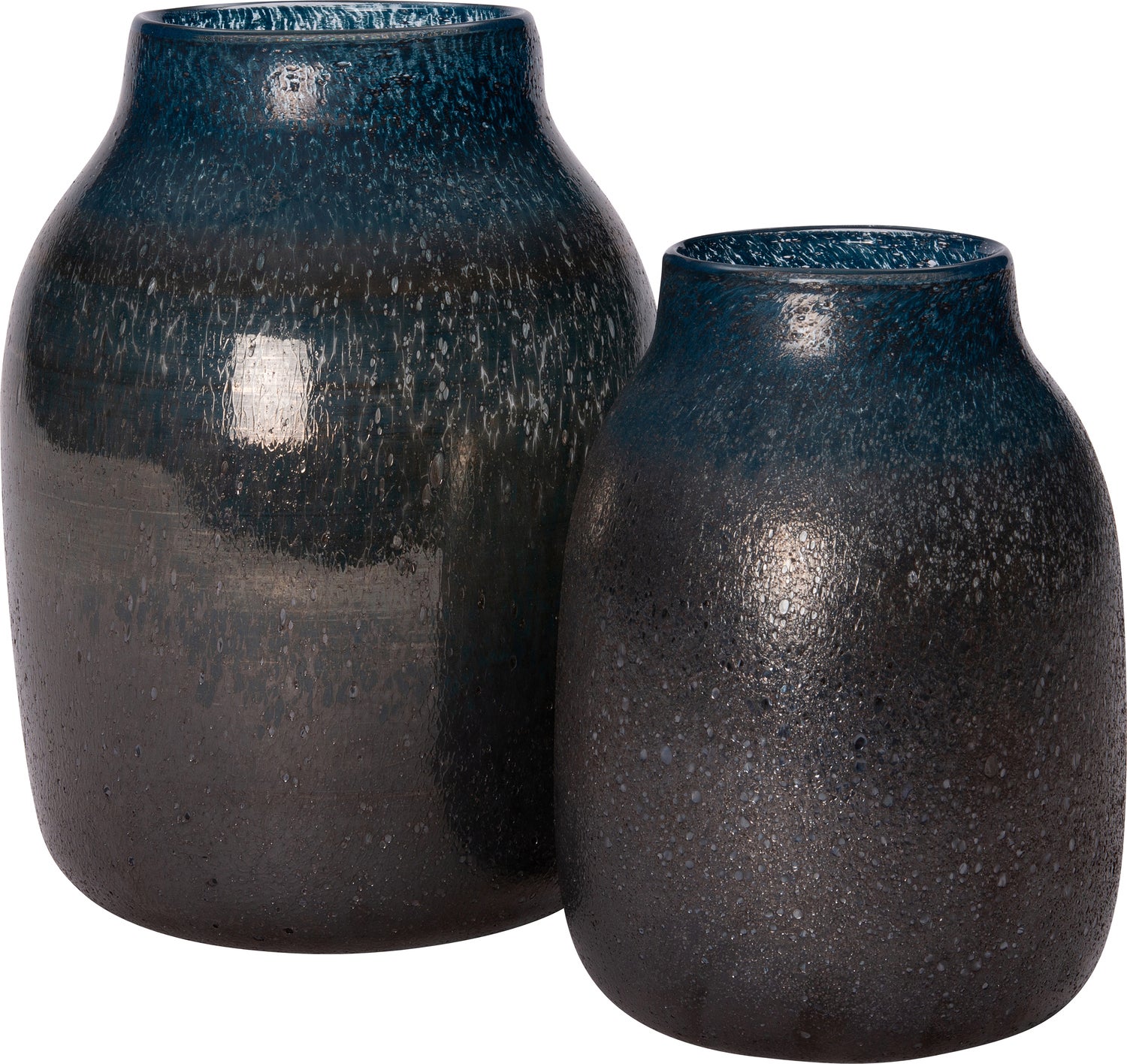 Intratuin vaas Elliot blauw / zwart D 20,5 H 27 cm