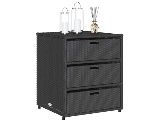 VIDAXL - Armoire de jardin Armoire de rangement de jardin noir 55x59x69 cm résine tress...