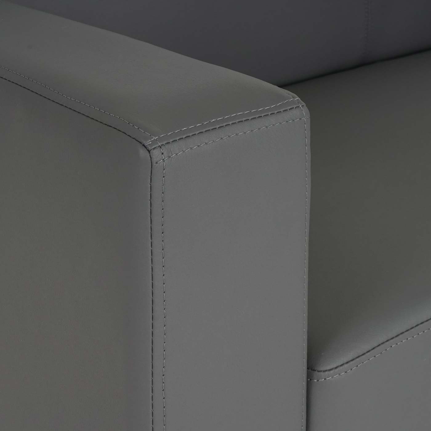 Sofa-Garnitur Couch-Garnitur 2x 2er Sofa Lyon Kunstleder ~ dunkelgrau