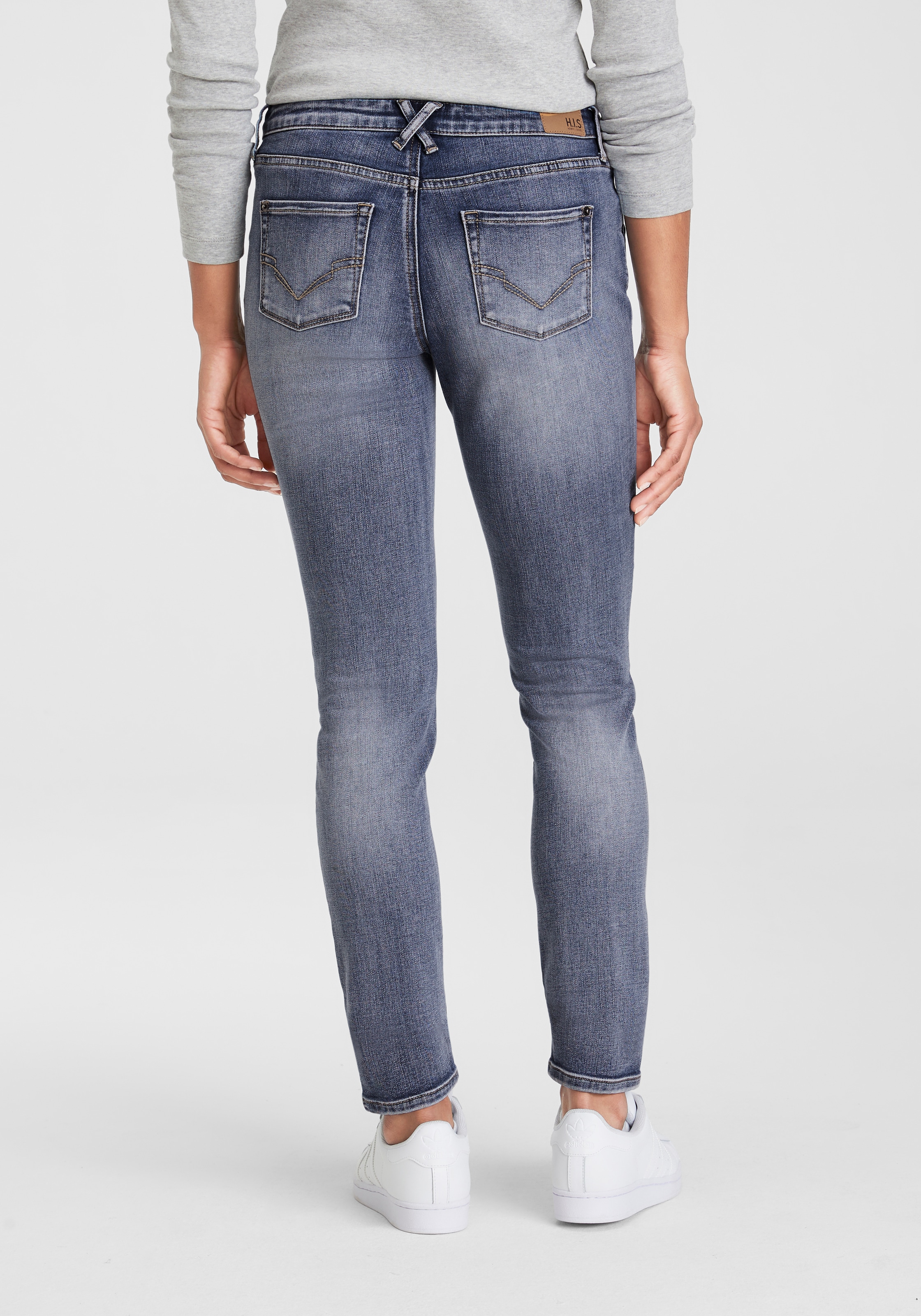 H.I.S 5-Pocket-Jeans »ariaMS«, normale Leibhöhe,  Röhrenjeans,  mit Used-Waschung,  5-Pocket-Style