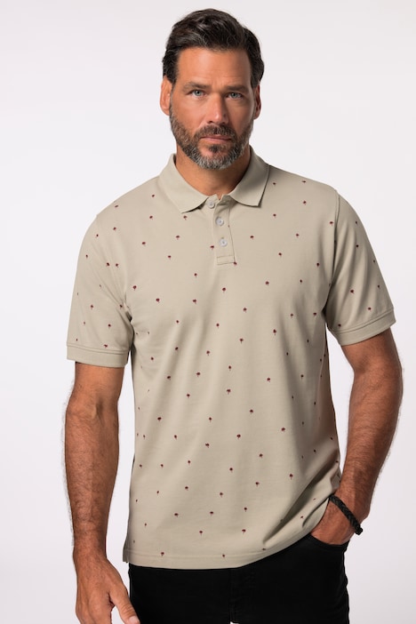 Poloshirt, Halbarm, Piqué, Minimal Print, bis 8 XL