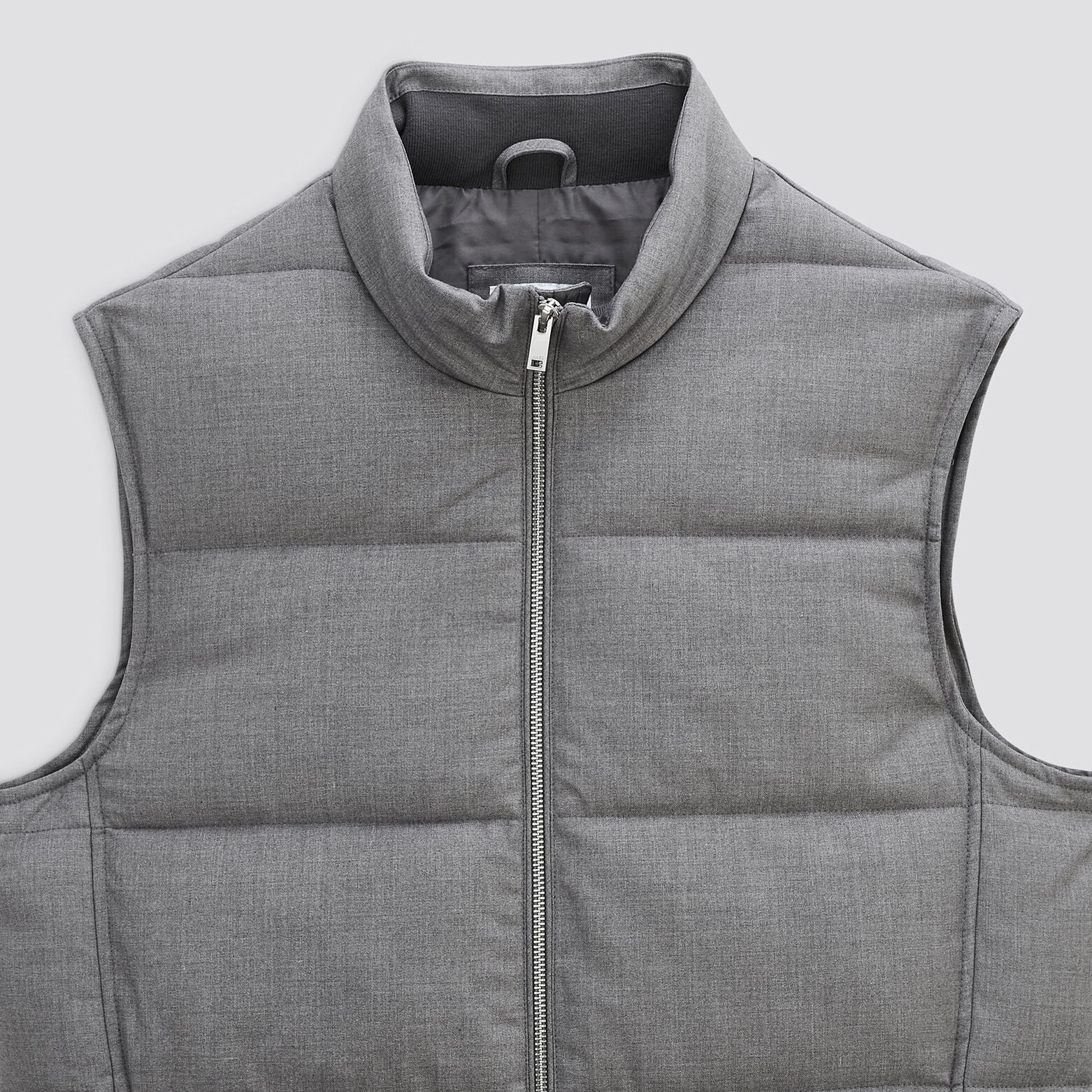 Doudoune sans manche tissage flanelle Gris moyen