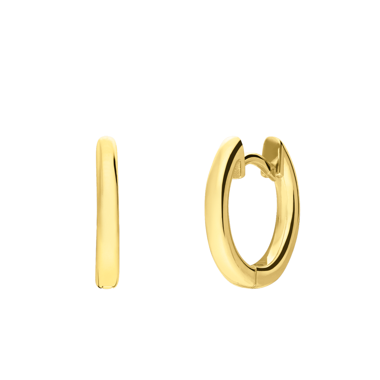 Zilveren goldplated oorringen 14mm