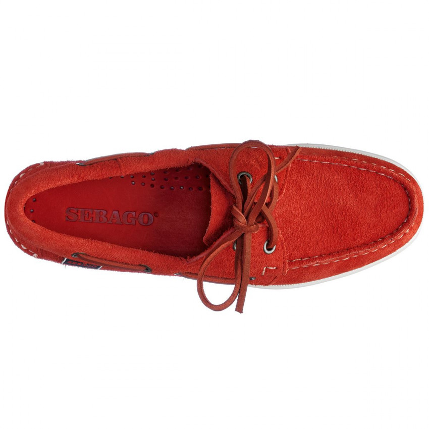 DOCKSIDES PORTLAND FLESH OUT Red-Chaussures bateau pour femme en cuir suede