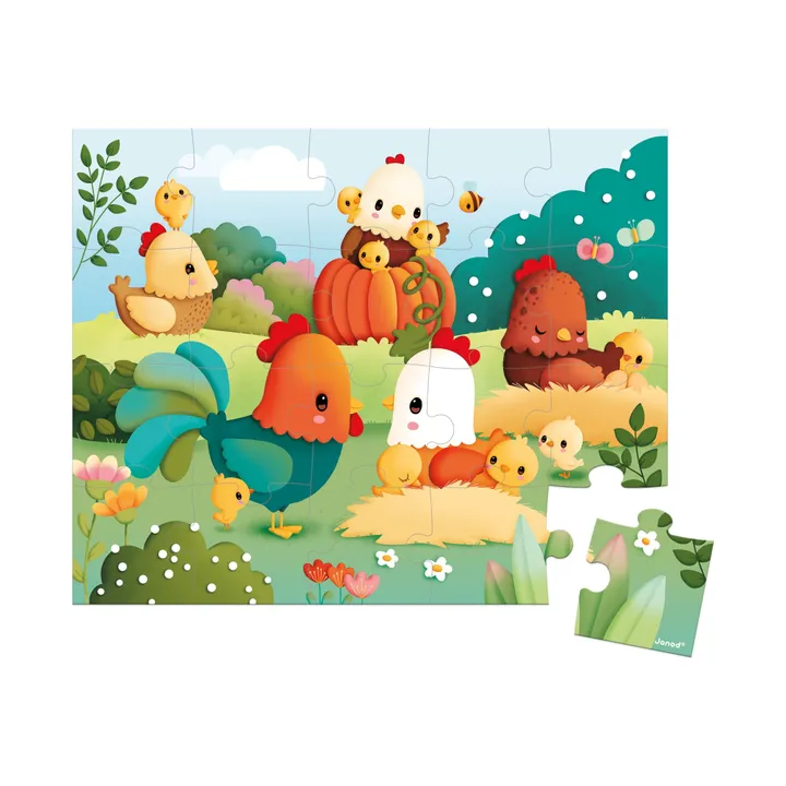 Janod Ferme - Puzzle Bienvenue A La Basse-Cour - 20 pièces