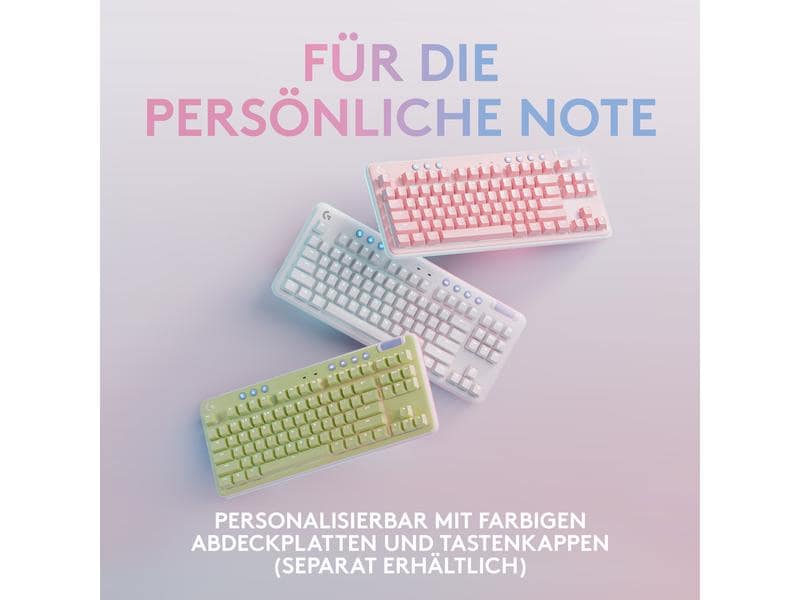 Logitech Gaming-Tastatur G715 Komfortable kabellose Gaming-Tastatur mit weicher Handgelenkauflage