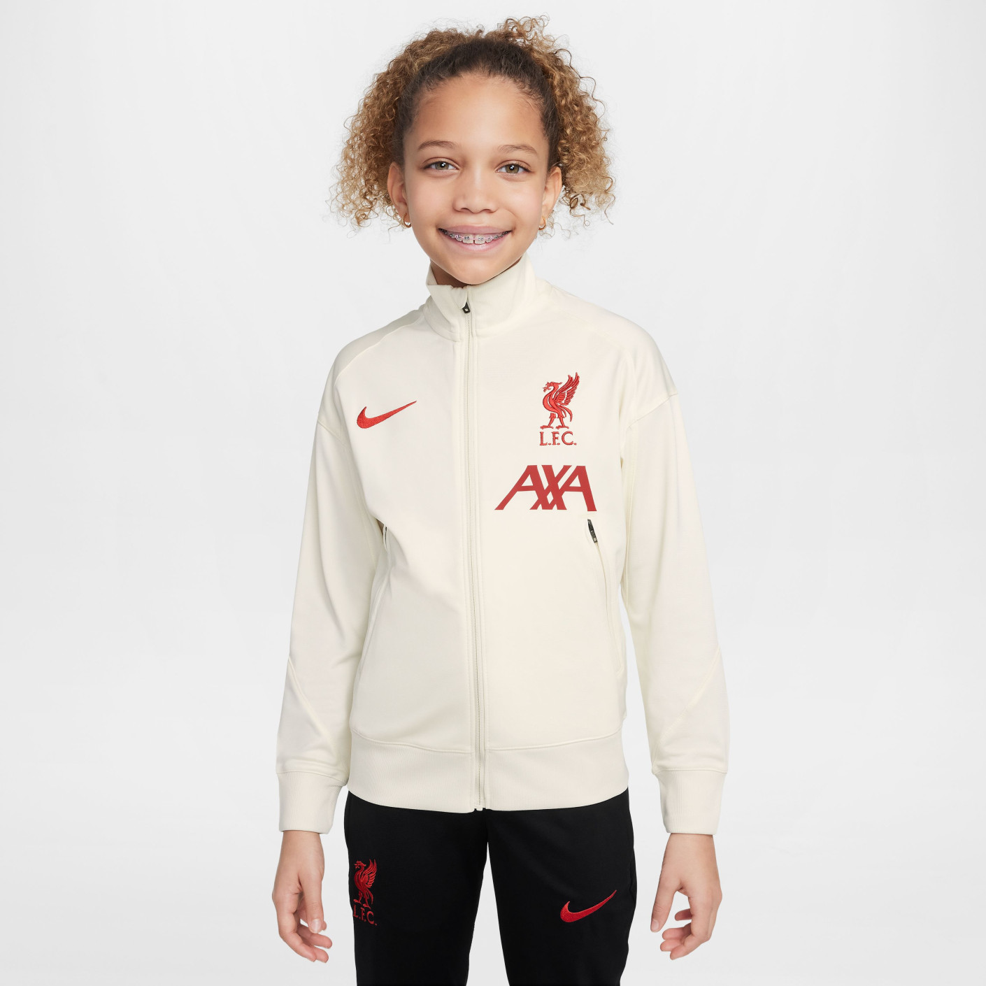 Nike Liverpool Strike Trainingspak Full-Zip 2024-2025 Kids Gebroken Wit Zwart Rood
